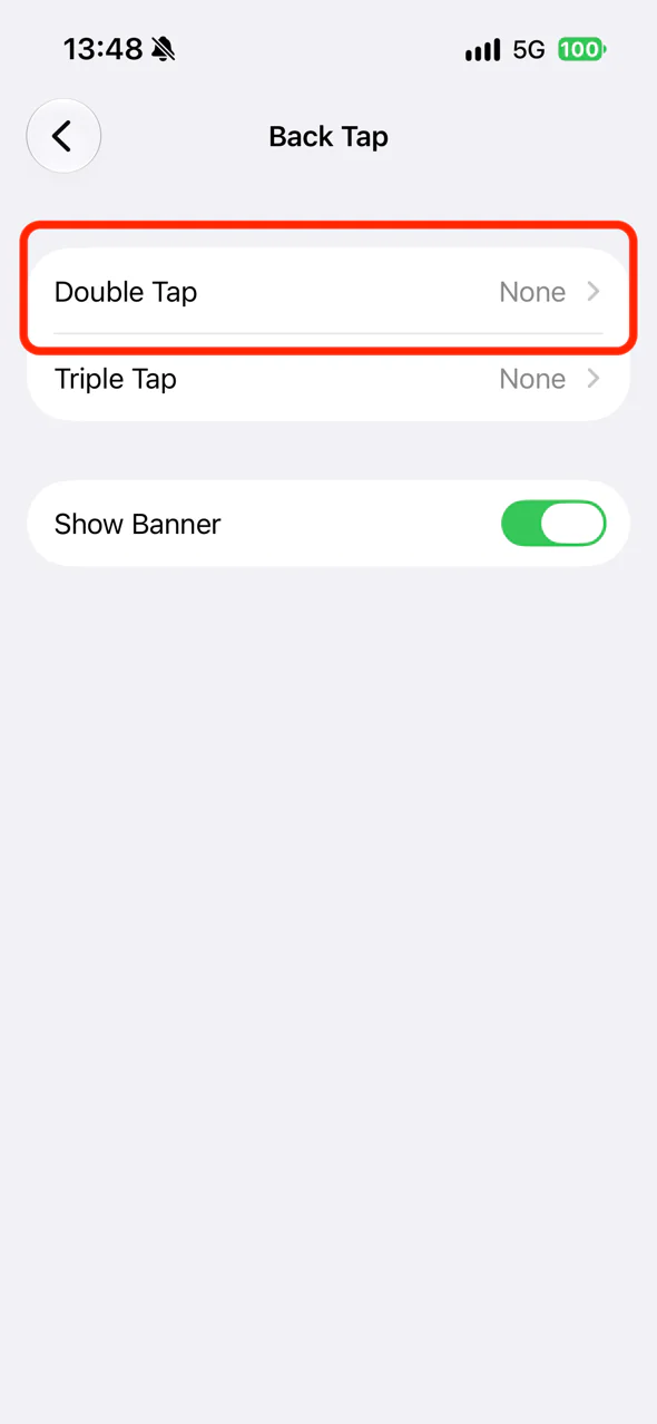 Double Tap and Triple Tap under Back Tap